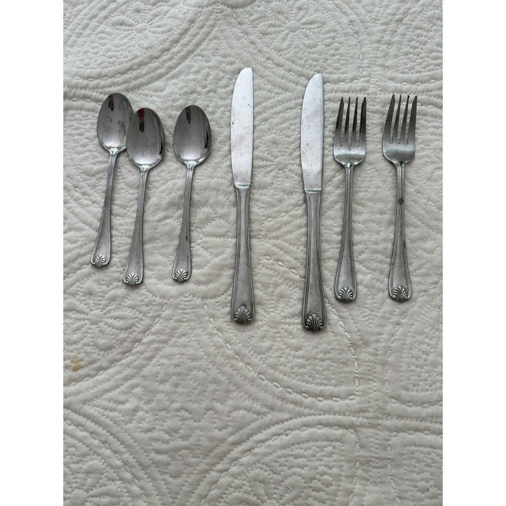 Pfaltzgraff Biscayne Flatware Mixed Lot 7pc Silverware Stainless Steel Vintage